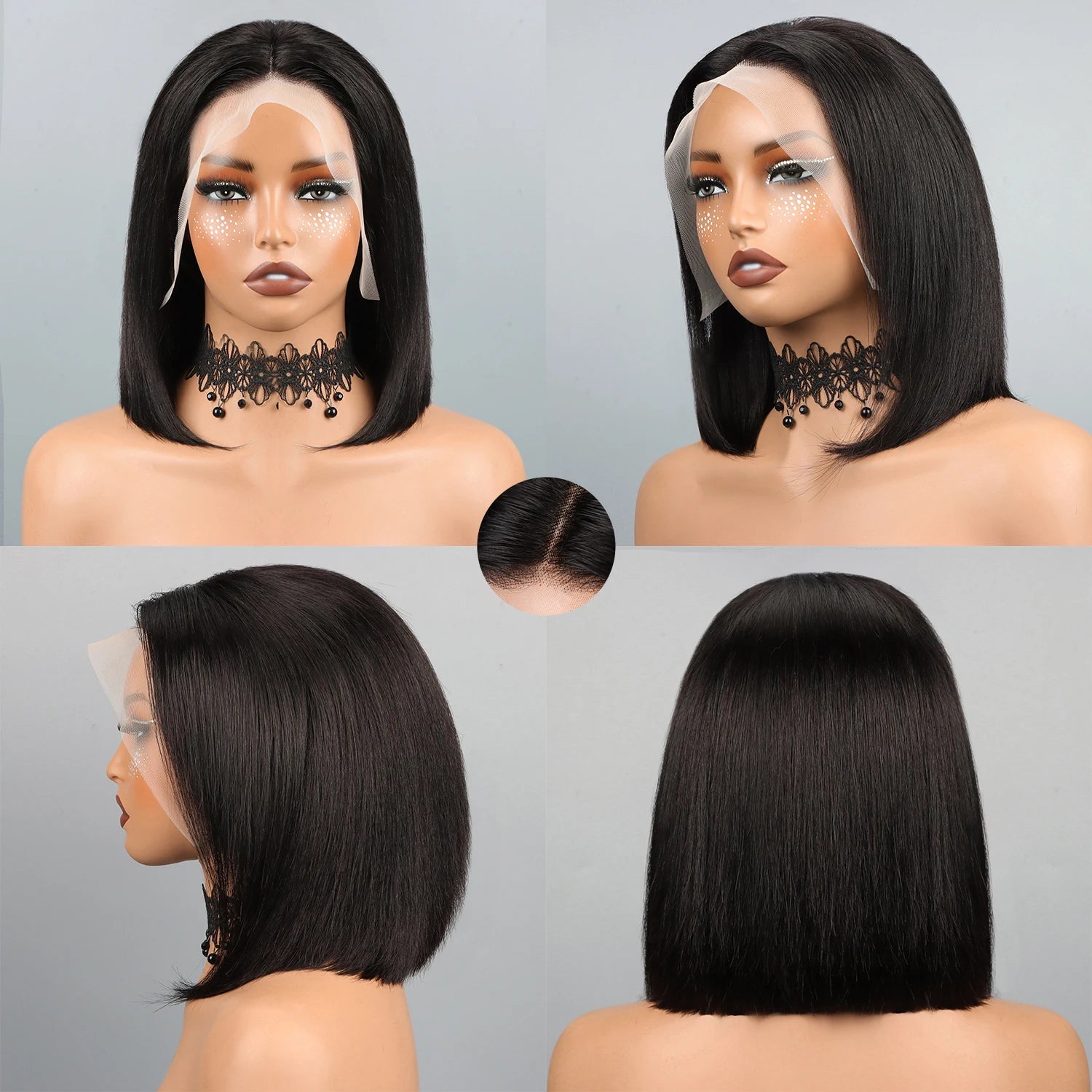 Bob Wig Human Hair 13x4 Hd Lace Front Human Hair Wigs For Black Women Glueless Lace Front Wigs Pre Plucked Pre Cut Straight Bob - Kenner House Emporium