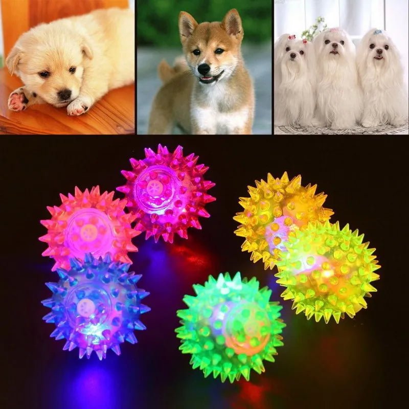 1 Pc Pets Luminous Chew Toy , Bite - Resistant, Vocal, Elastic, Bouncy, Squeaky Balls for Cats Dogs - Kenner House Emporium