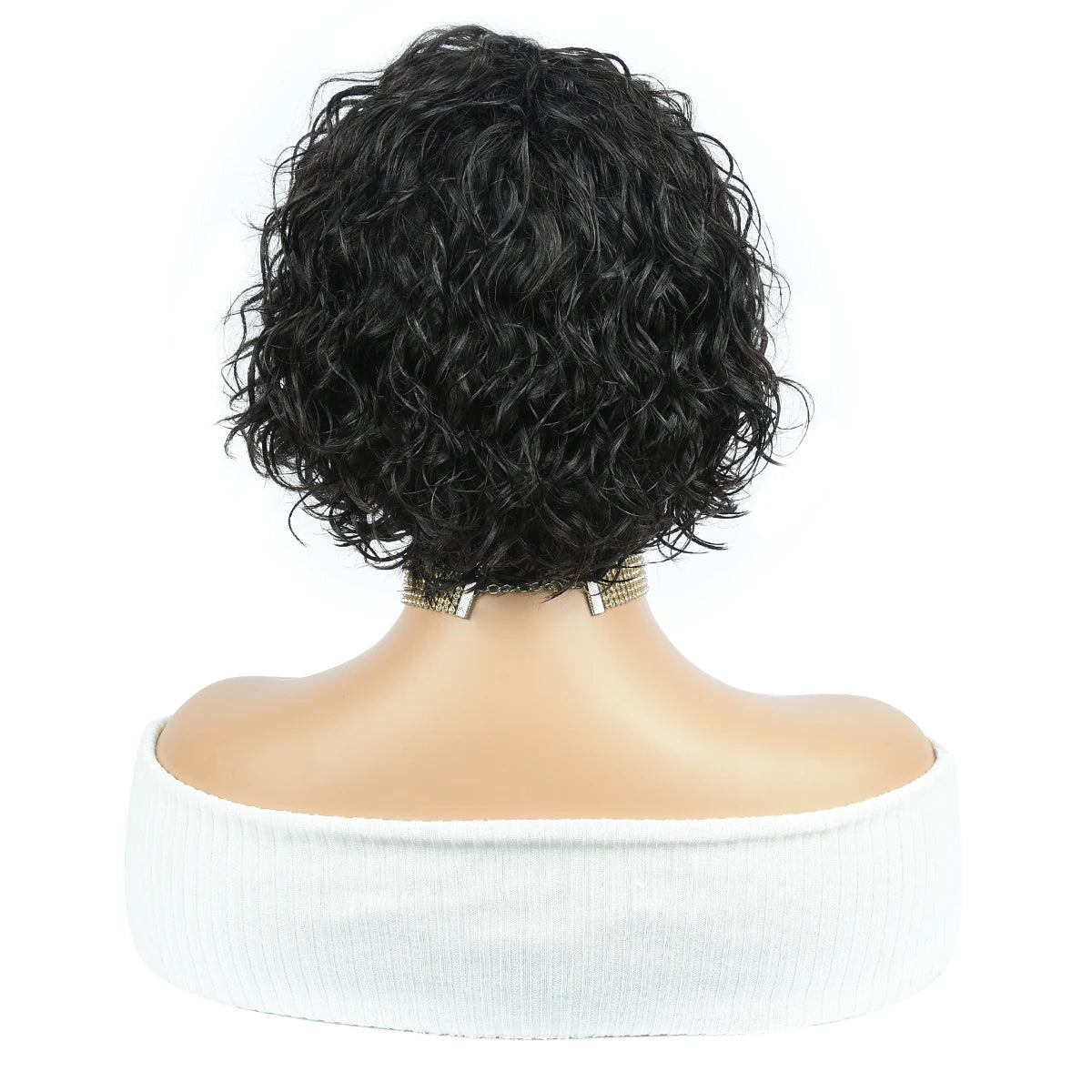 Curly Human Hair Wigs Full Machine Made Wigs For Woman Natural Color Pixie Cut Human Hair Wigs Pixie Cut Wigs HairUGo - Kenner House Emporium