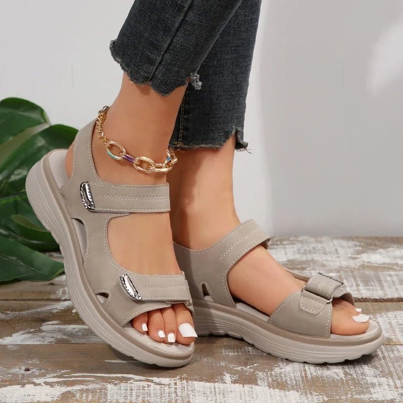 2025 New Summer Sandals Comfortable Sandals Women Walking Open Toe Wedges Women's Shoes Fashion Beach Slippers Platform Sandals - Kenner House Emporium