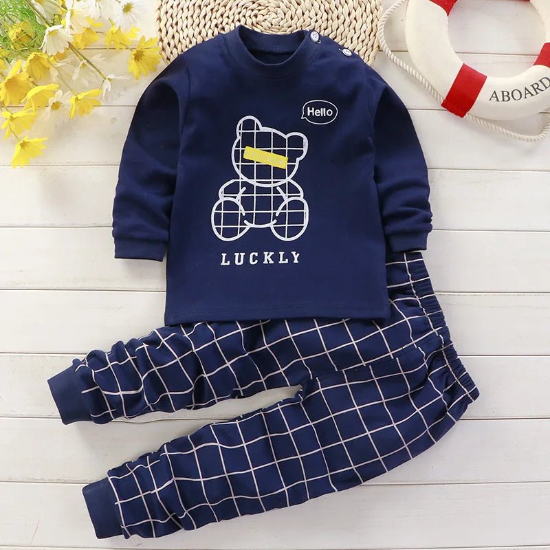 Cotton baby girl clothing winter newborn baby clothing set 2 sets of spring children's pajamas 0 - 5 year old baby cartoon casual - Kenner House Emporium