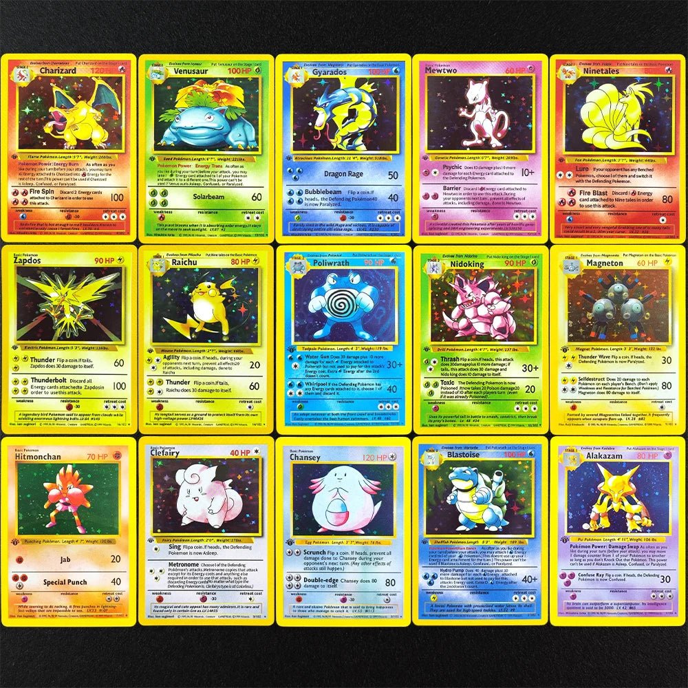 Proxy Pokemon Card EN Base Set 1st Edition - Charizard 4 - 102 Super Rare Collectibles Card Single Classic Game Anime Cards Toys - Kenner House Emporium