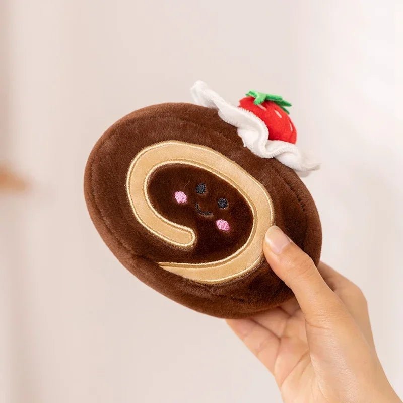 Stuffed Cake Plushie Strawberry Swiss Roll Plush Toys Cute Face Cream Snack Party Decor Party Gift Toys For Kids Birthday - Kenner House Emporium