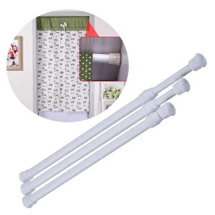 Adjustable Curtain Rod Without Drilling Metal Spring Loaded Bathroom Bar Shower Extendable Telescopic PolesHanging Rods 32 - 90cm - Kenner House Emporium