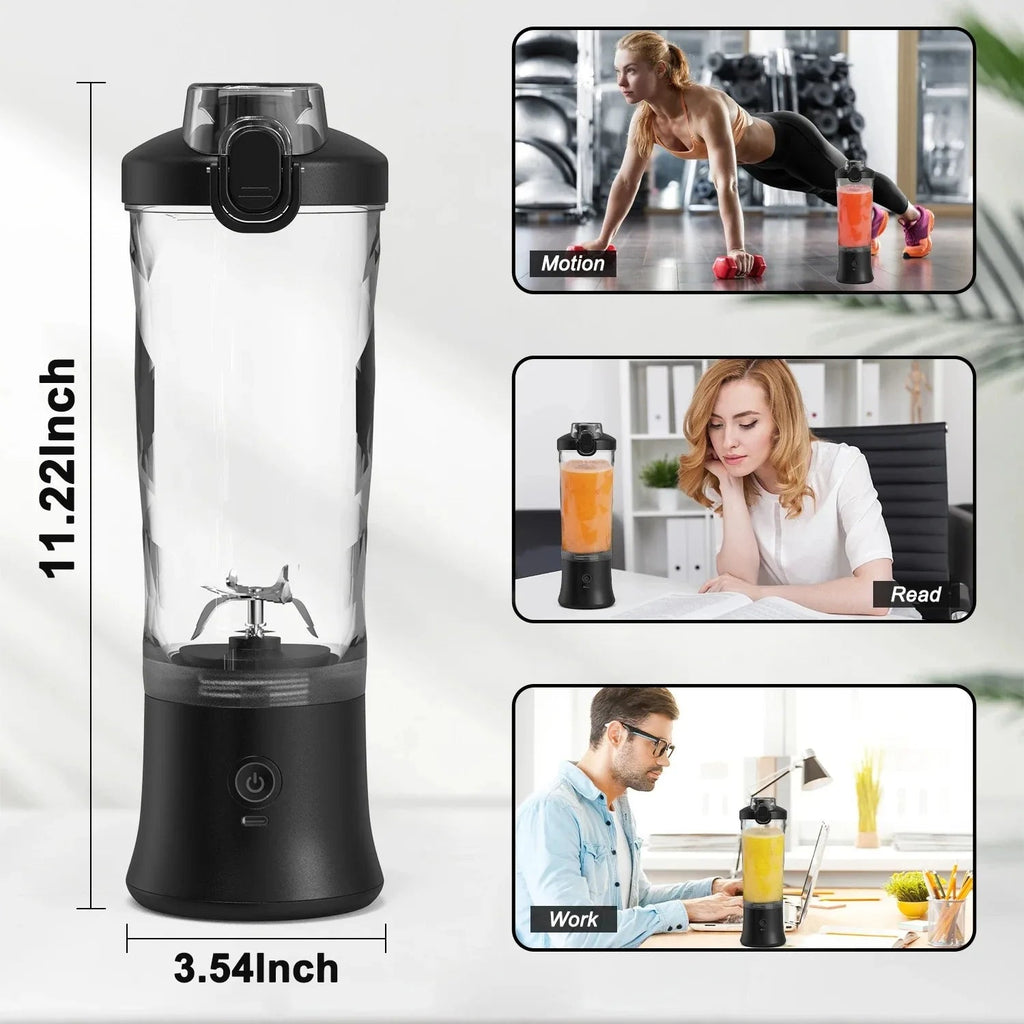 Household Fruit Juicer Portable Electric Juicer Blender USB Rechargeable Fruit Mixer 600ML Fruit Juicer Multi - functional Blender - Kenner House Emporium