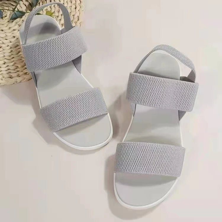 Sandals Elegant Low Heel Women's Orthopedic Shoes Women's Open Toe 2023 Solid Color New Large 25 - 45 Flat Thick Heel Casual Shoes - Kenner House Emporium