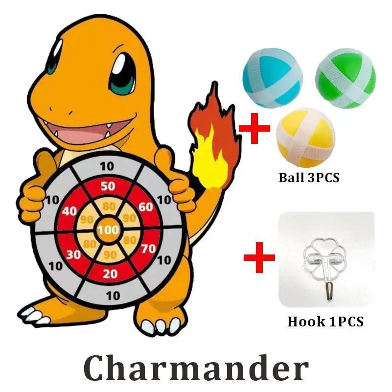 Pokemon Pikachu Squirtle Kids Cartoon Dart Board Sticky Ball Family Sports Game Party Interactive Educational Toy Birthday Gift - Kenner House Emporium