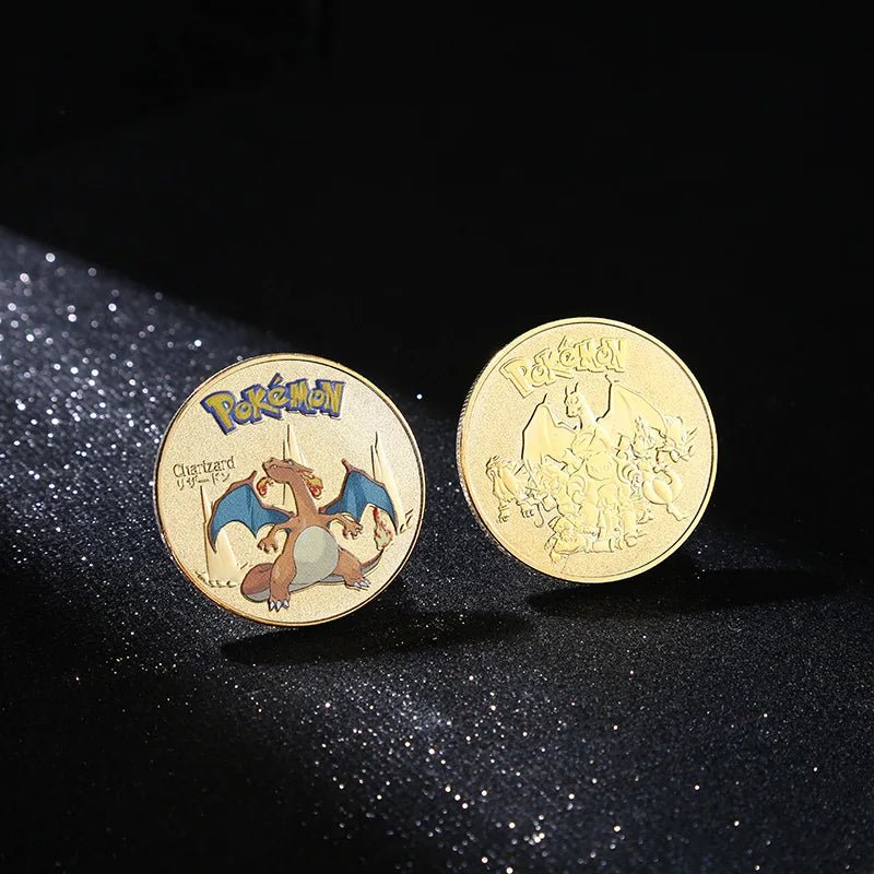 Golden Pok é mon Commemorative Coin, Pocket Monsters Cartoon Commemorative Badge, Collection, Play, Small Gifts, Event Souvenirs - Kenner House Emporium