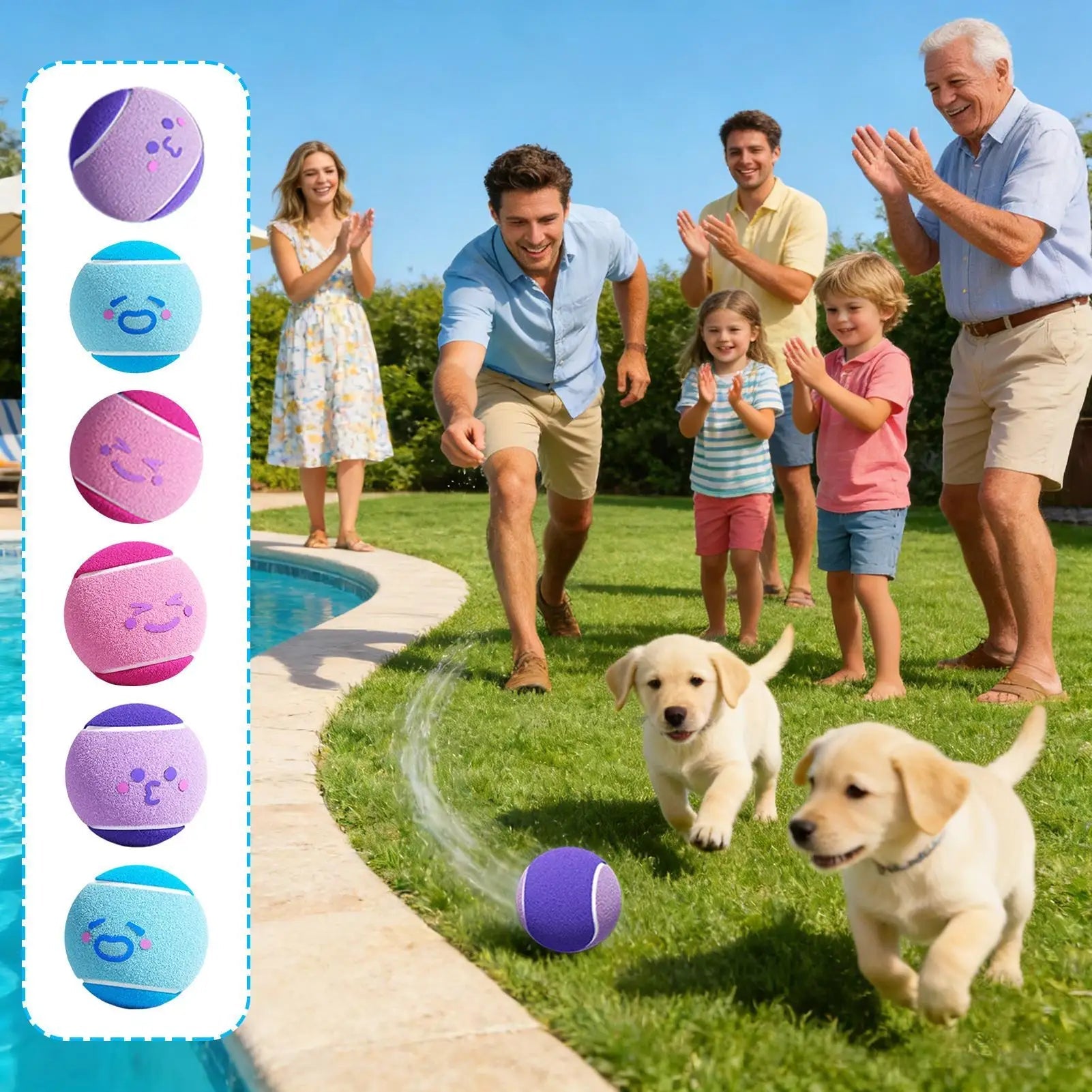 6pcs Pet Dog Tennis Balls, Interactive Toys For Dogs, Chew - resistant Durable Rubber Tennis Balls, Puppy Indoor Outdoor play Toys - Kenner House Emporium