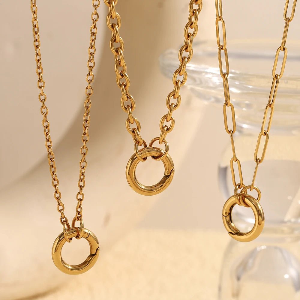 MamacitaSlay DIY Spring Buckle Single Chain Paper Clip Chain Necklaces For Women Stainless Steel Jewelry Accessories For Women - Kenner House Emporium