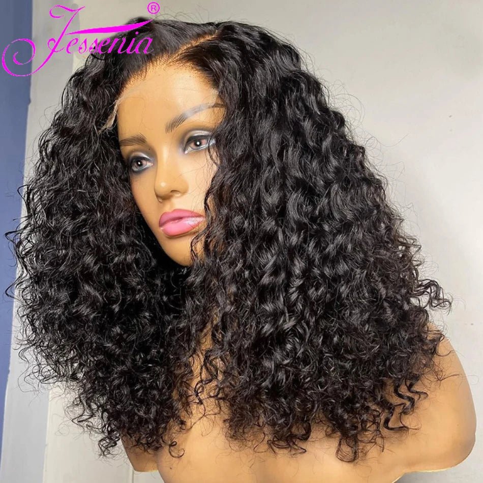 250 Density Wear And Go Water Wave Bob Glueless Wet And Wavy HD Lace Frontal Pre Cut Human Wigs Brazilian Virgin Cheveux Humain - Kenner House Emporium