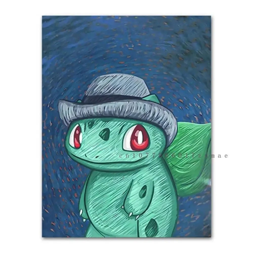 Pokmon Anime Character Pikachu Posters Van Gogh Museum Watercolor Canvas With HD Printed Wall art Pictures For Living Room Gifts - Kenner House Emporium