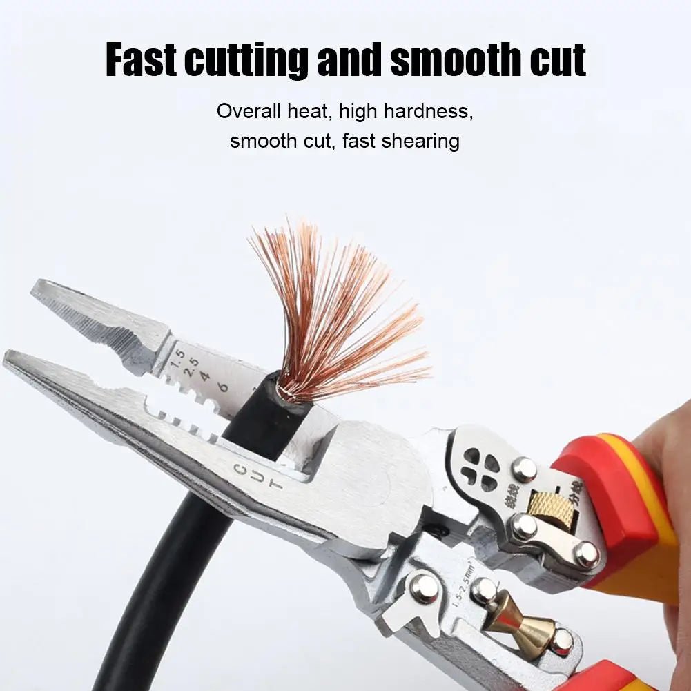 Electrician Plier 9 - in - 1 Multifunctional Versatile Wire Stripping Pliers Electricity Measurement Non - slip Wire Stripping Plier - Kenner House Emporium