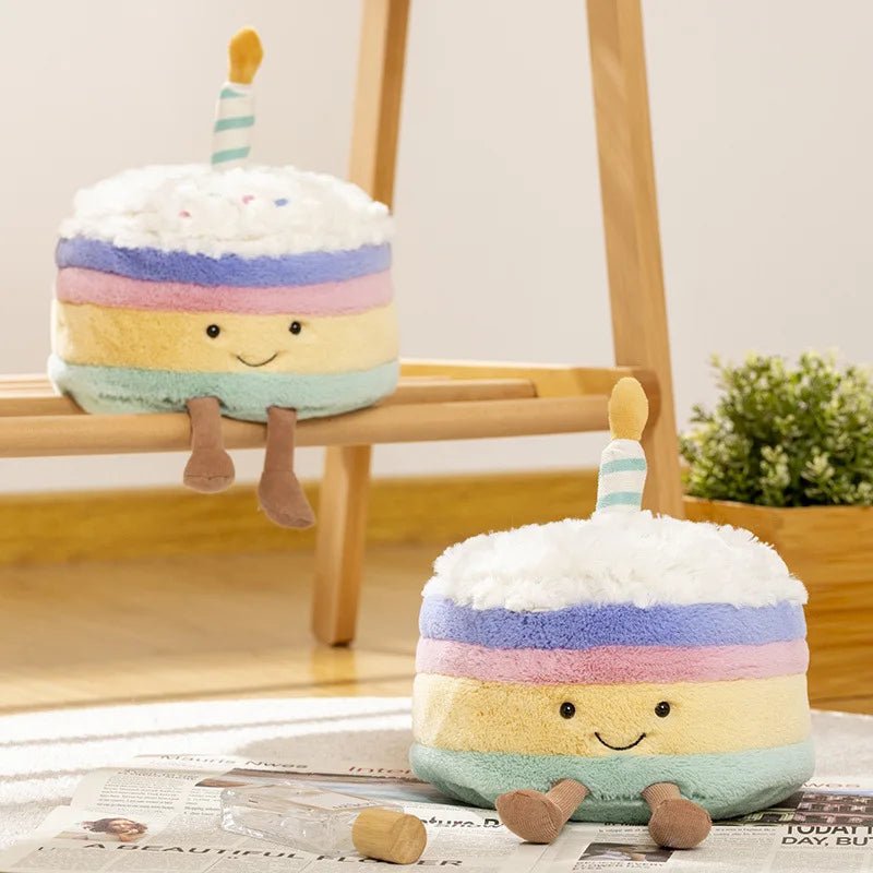 Cute JC Cartoon Cake Plush toys soft soft Doll Stuffed PP Cotton Desktop Ornament Decor Girl Collectible Birthday Surprise Gift - Kenner House Emporium