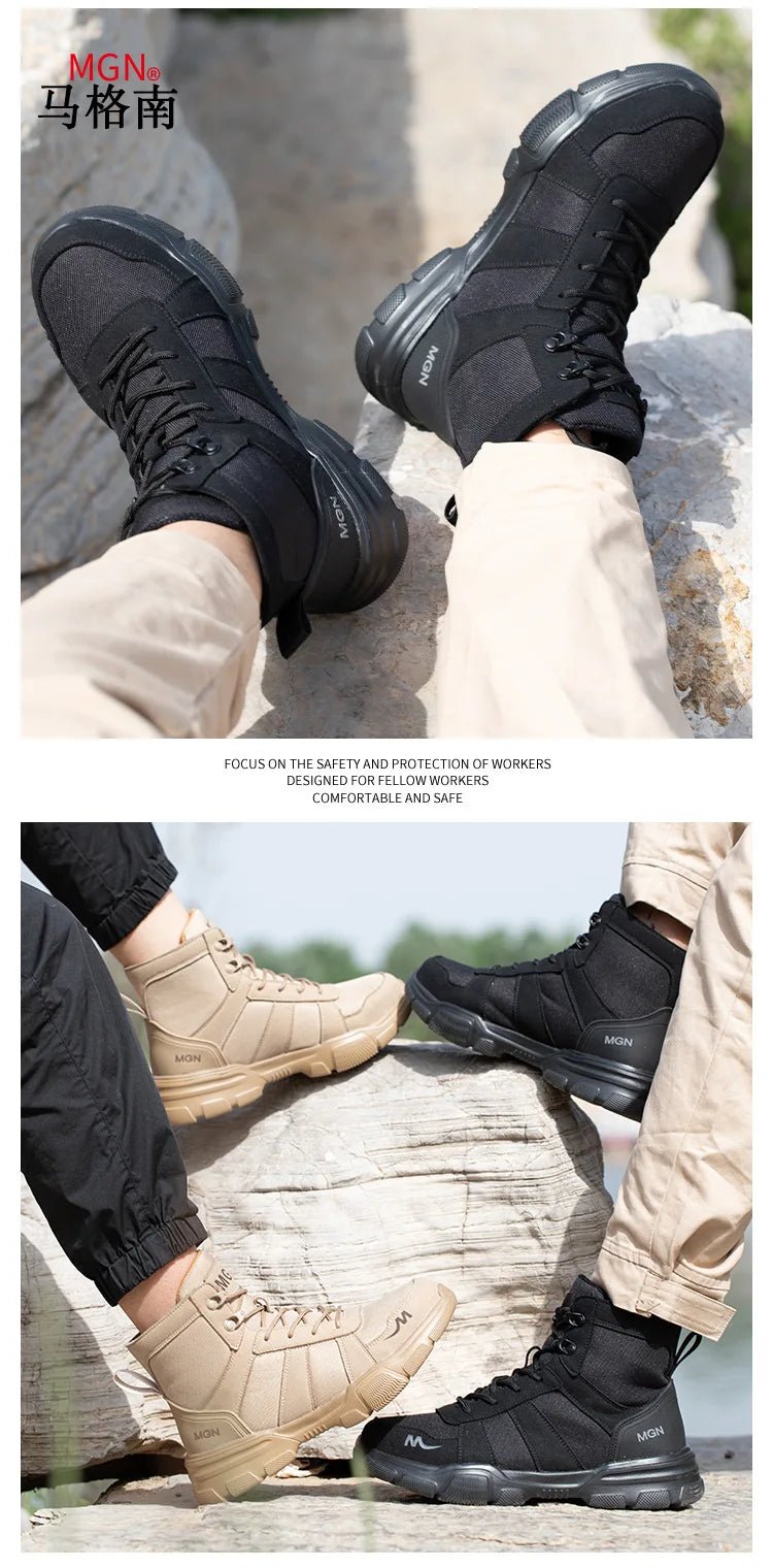 Steel Toe Shoes for Men Women Lightweight Anti - smash Steel Toe Sneakers Indestructible Work Boots Construction Safety Shoes - Kenner House Emporium