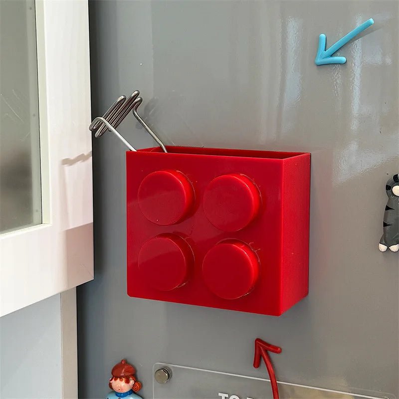 Magnetic Storage Box Building Blocks Storage Rack Kitchen No - Drill Refrigerator Magnet Storage Box Wall - mounted Container - Kenner House Emporium