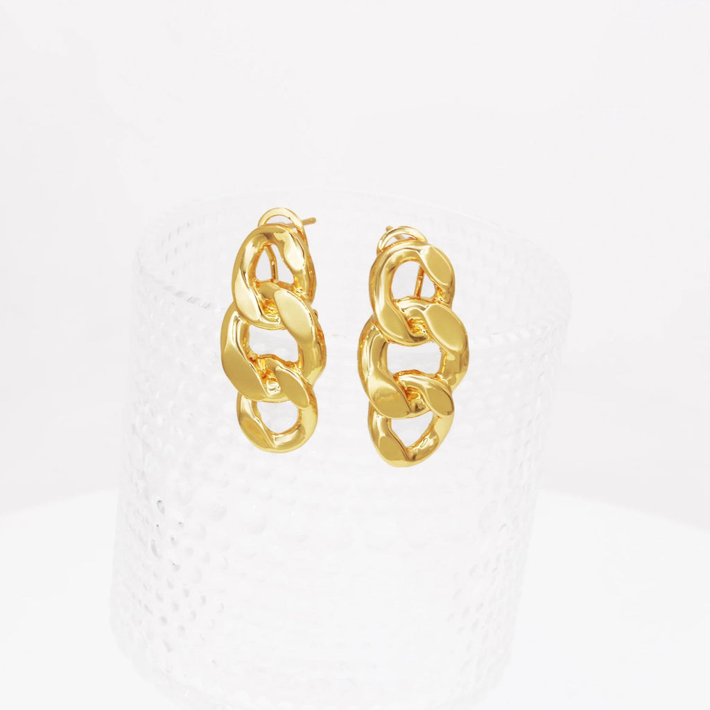 Luxury Dubai Nigeria Gold Color Women Jewelry Set Classic Design 18K Gold Plated Cuban Chain Earring Necklace Ring Bracelet Part - Kenner House Emporium