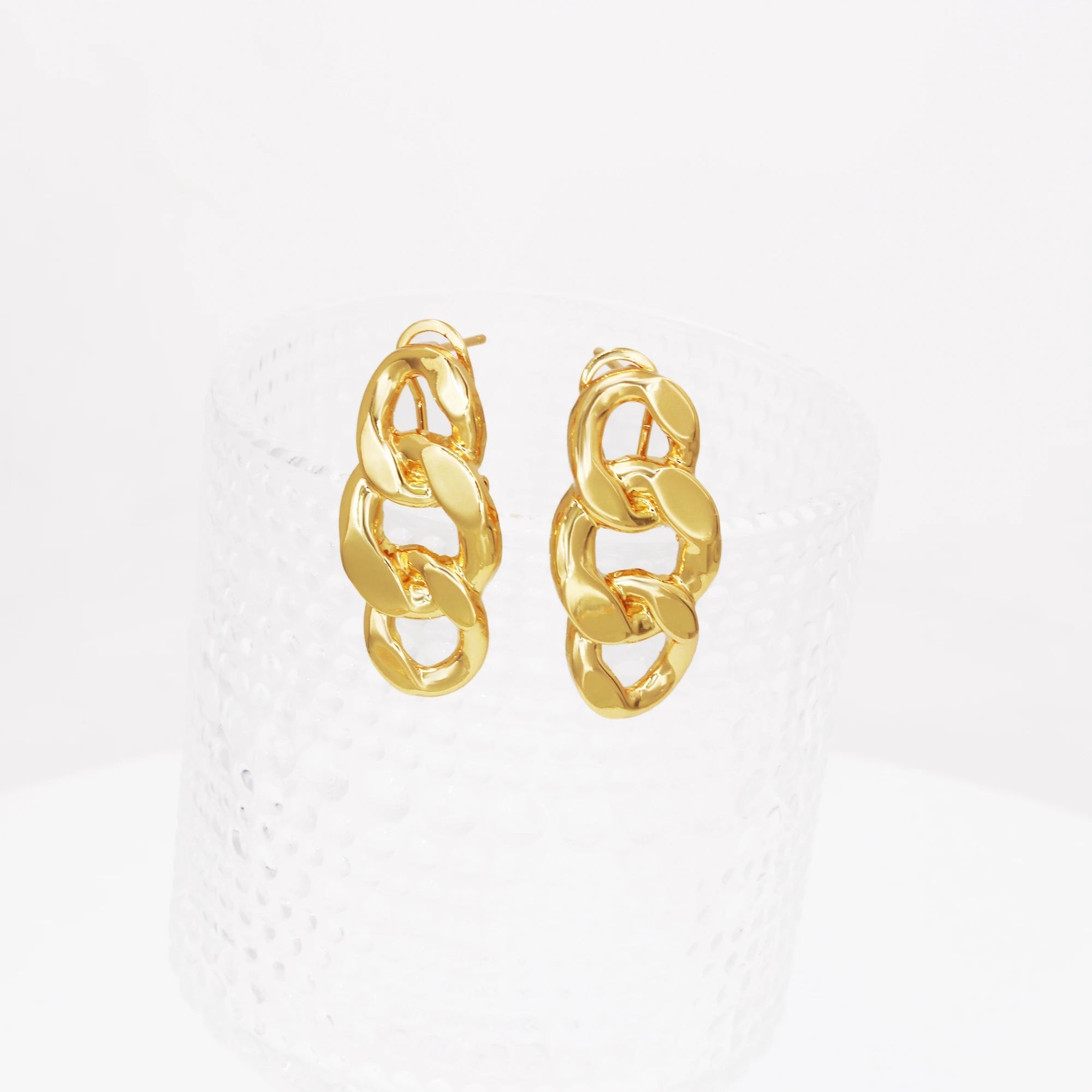 Luxury Dubai Nigeria Gold Color Women Jewelry Set Classic Design 18K Gold Plated Cuban Chain Earring Necklace Ring Bracelet Part - Kenner House Emporium