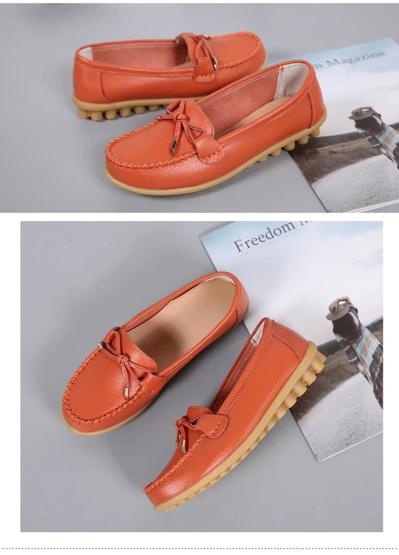 New Woman Flats Shoes Ballet Flat Sneakers Genuine Leather Spring Soft Moccasins Ladies Boat Ballerina Espadrilles Creepers - Kenner House Emporium
