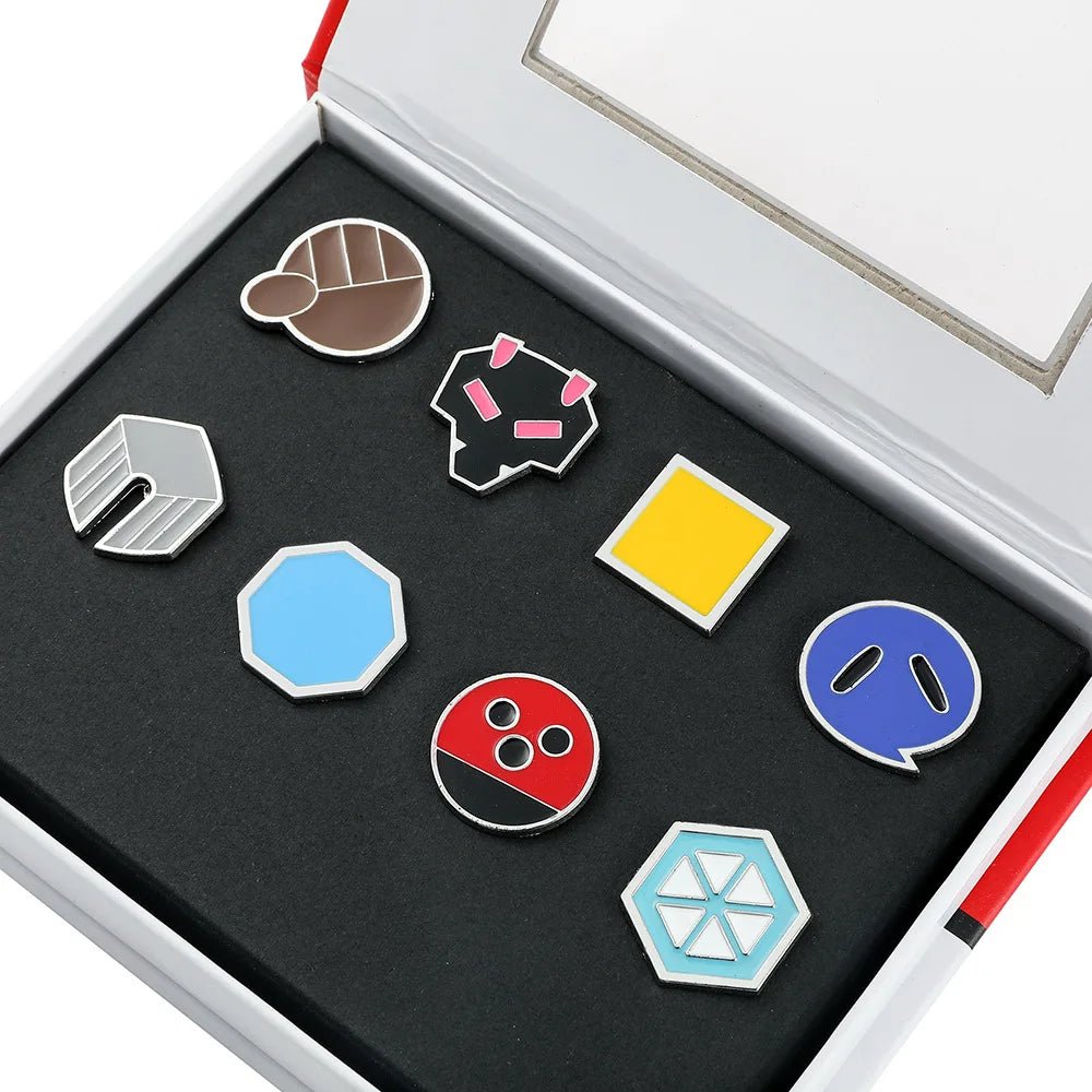 Anime Pokemon Badges Kanto Johto Hoenn Sinnoh Unova Kalos League Region Orange Islands Pins Brooches Box Set Pocket Monster - Kenner House Emporium