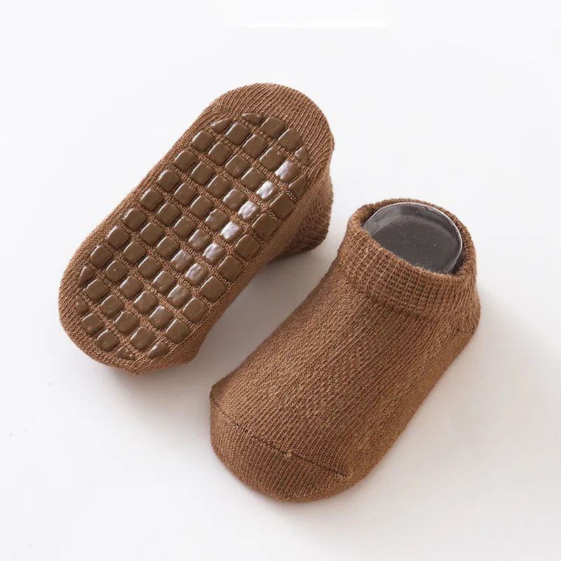5 pairs Spring Summer Newborn Baby Socks Solid Color Infant Baby Floor Socks Soft Cotton Anti - slip Boat Socks For Girls Boys 0 - 5 - Kenner House Emporium