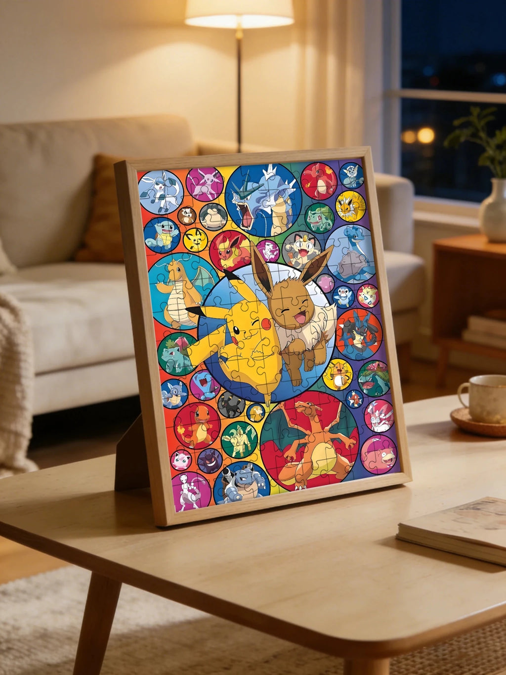 Pokemon family Theme Wooden Puzzle Game - Educational Toy in Various Piece Counts 108/200/300/500/1000 Piece Options Available - Kenner House Emporium