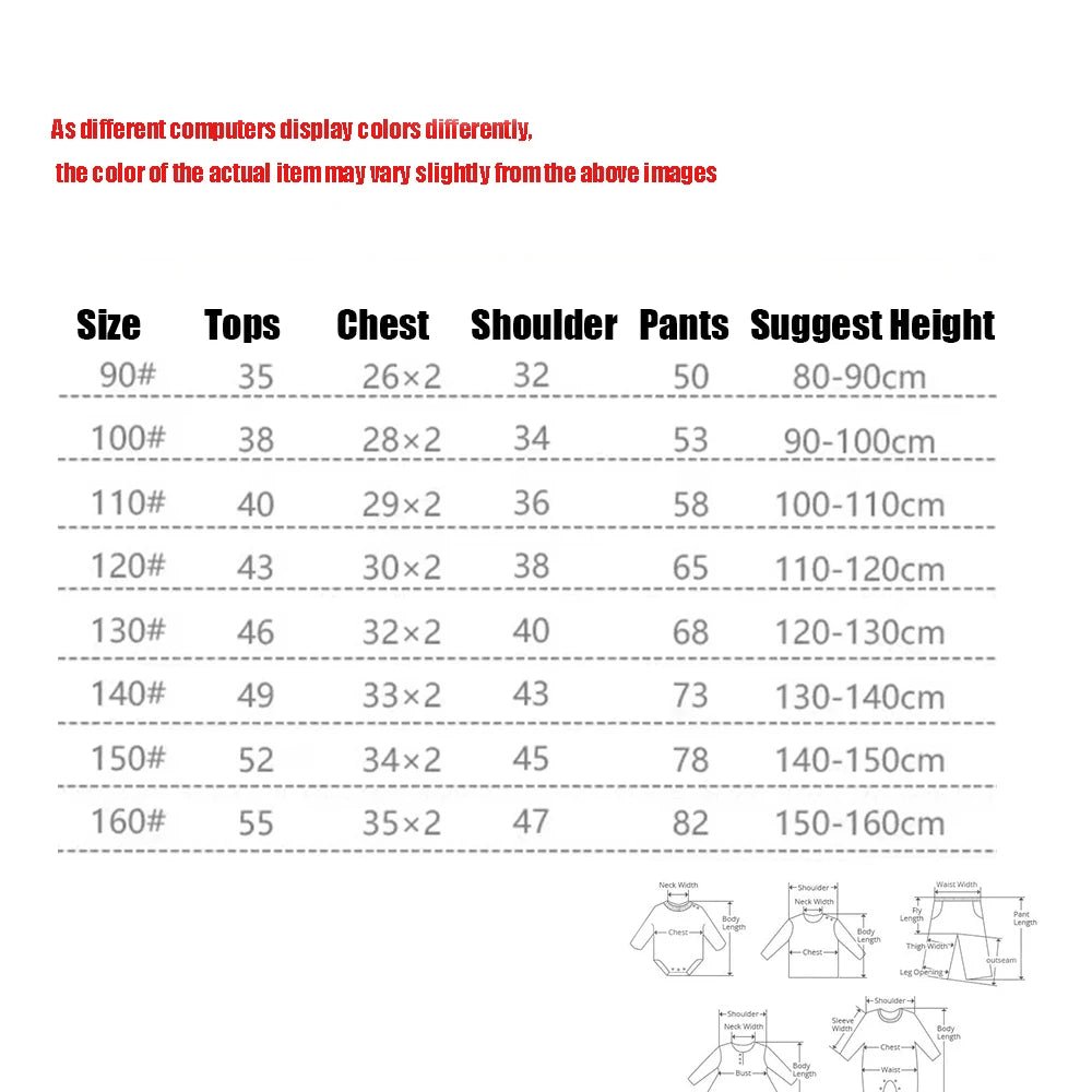 2 - Piece Set Soft Cotton Pajamas Children Boys Girls Baby Spring Autumn Cartoon Long Sleeve Home Sleepwear Set 2 - 10Y - Kenner House Emporium