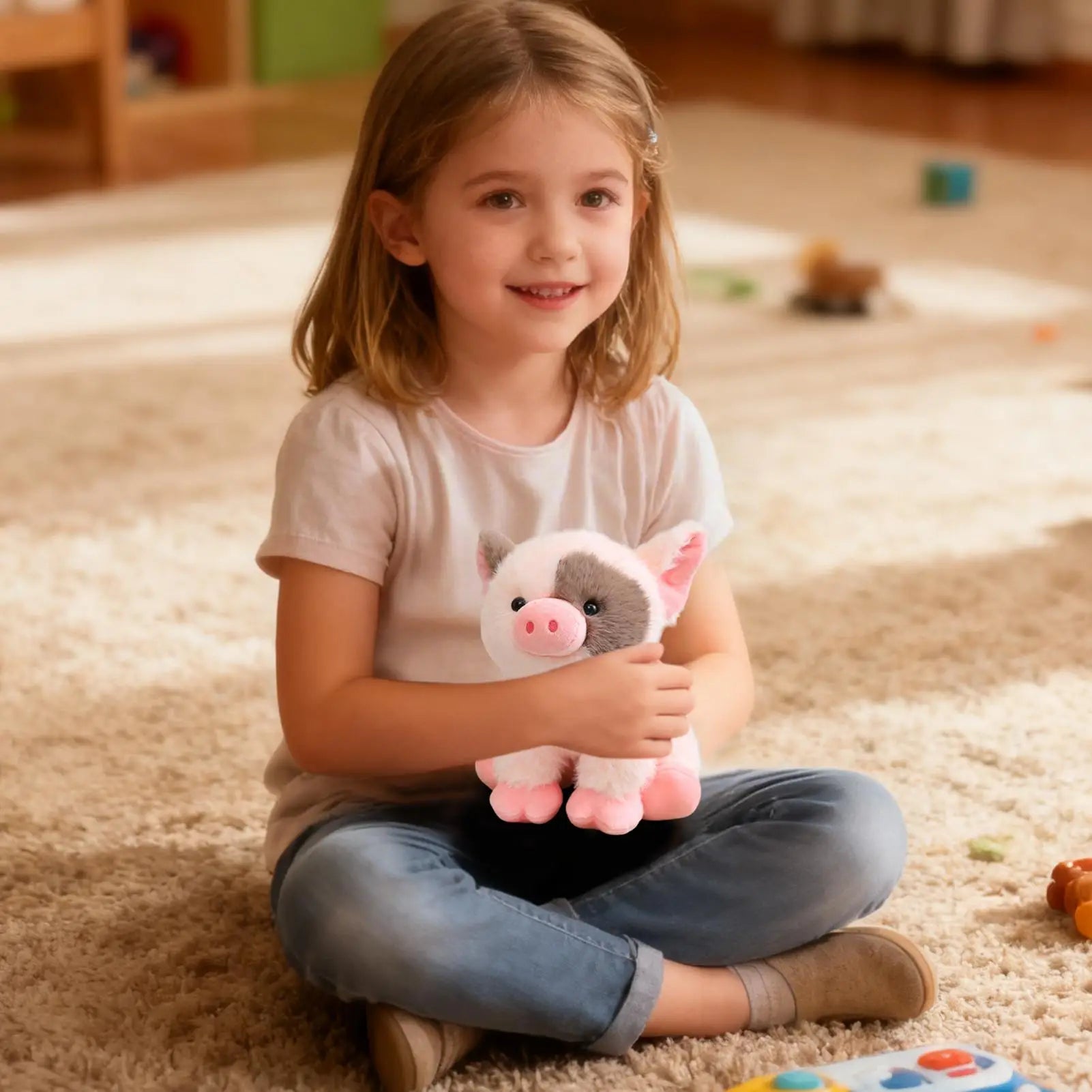 Stuffed Animals 8 Inch Cute Swine Toy Cuddly Animal Throw Pillow for Baby Girls Kids Birthday Halloween Home Bedroom Sofa Car - Kenner House Emporium