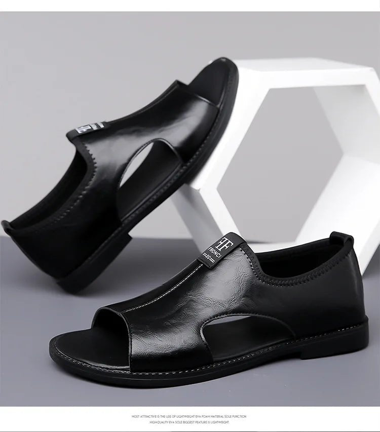 Sandals for Men Brand Casual Shoes Outdoor Fashion Men's Slippers Comfortable Beach Shoes High Quality Leather Men Flat Sandals - Kenner House Emporium