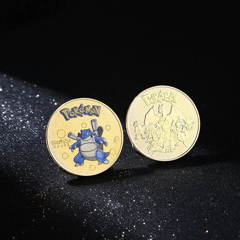 Golden Pok é mon Commemorative Coin, Pocket Monsters Cartoon Commemorative Badge, Collection, Play, Small Gifts, Event Souvenirs - Kenner House Emporium