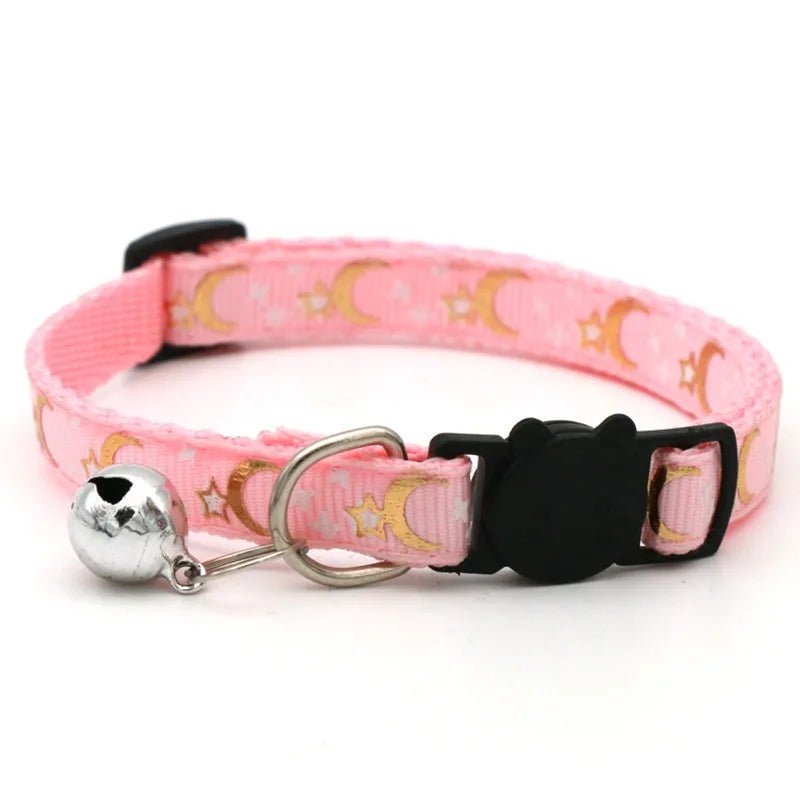 Pet Collar With Bell Cartoon Footprint Colorful Dog Puppy Kitten Collar Adjustable Safety Bell Ring Necklace Pet Accessories - Kenner House Emporium