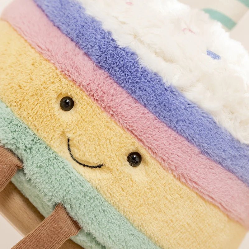 Kawaii Smile Cake Plush Toys Soft Stuffed Dessert Dolls with Candle Cherry Birthday Xmas Gift For Kids Cuddly Home Party Decor - Kenner House Emporium