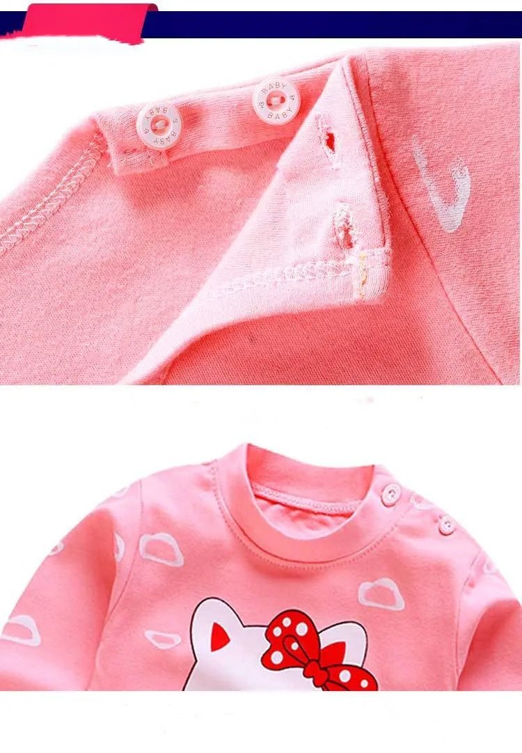Cotton baby girl clothing winter newborn baby clothing set 2 sets of spring children's pajamas 0 - 5 year old baby cartoon casual - Kenner House Emporium