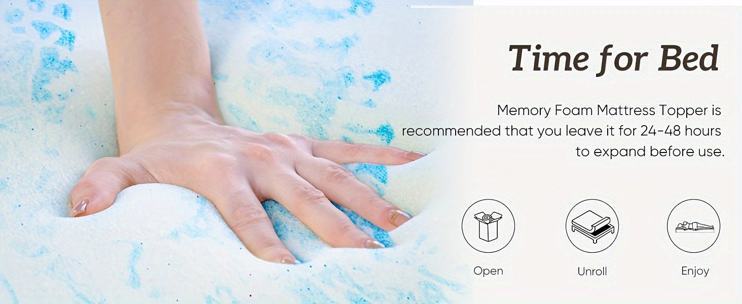 Basic 2/3/4 Inch And Upgraded 5zone 2/3/4 Inch Mattress Topper Comfort Bed Topper Cooling Mattress Pad Gel Premium Memory Foam Mattress, CertiPUR - US - Kenner House Emporium