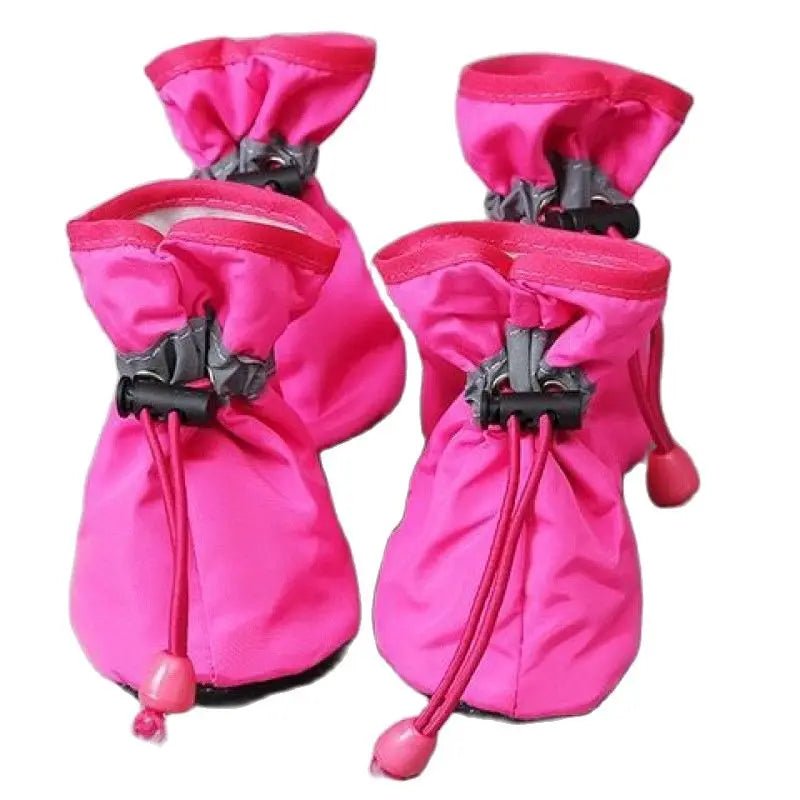 4pcs/set Waterproof Pet Dog Shoes Anti - slip Rain Boots Footwear for Small Cats Dogs Puppy Dog Pet Booties Pet Paw Accessories - Kenner House Emporium
