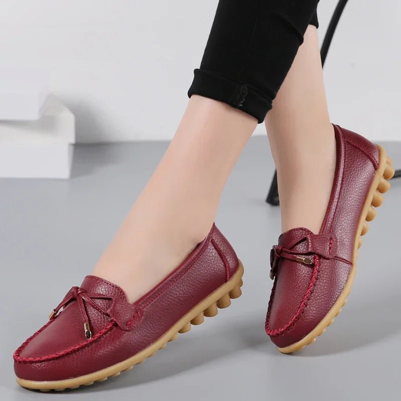 New Woman Flats Shoes Ballet Flat Sneakers Genuine Leather Spring Soft Moccasins Ladies Boat Ballerina Espadrilles Creepers - Kenner House Emporium