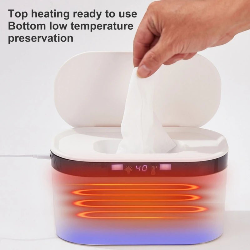 Baby Wipe Warmer and Baby Wet Wipes Dispenser Baby Wipes Warmer for Babies Wipe Warmer with Night Light 3 Level Temp A0NC - Kenner House Emporium