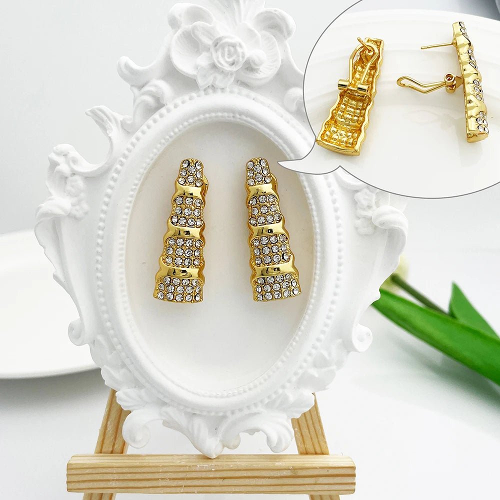 Dubai Jewelry Set For Women 18K Gold Plated Luxury Necklace Earrings Bracelet And Ring Set Jewelry For Wedding Party Trending - Kenner House Emporium