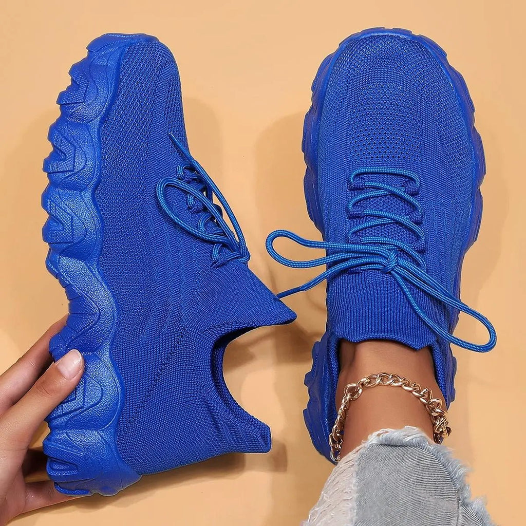 Spring Pink Sneakers Woman Shoes Casual Breathable Mesh Sneakers for Women Platform Slip - on Knitted Socks Sneakers Ladies - Kenner House Emporium