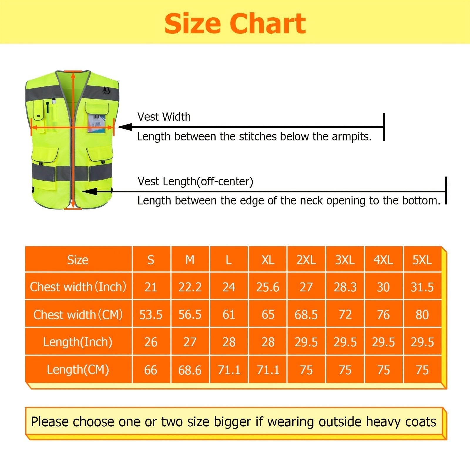 TCCFCCT Safety Vest for Men Women 9 Pockets High Visibility Reflective Vest for Safety, Premium 120g Fabric with Reinforced Sewing, Hi Vis Construction Work Vest for Surveyors, Drivers and Warehouse, Meets ANSI/ISEA Standards - Kenner House Emporium