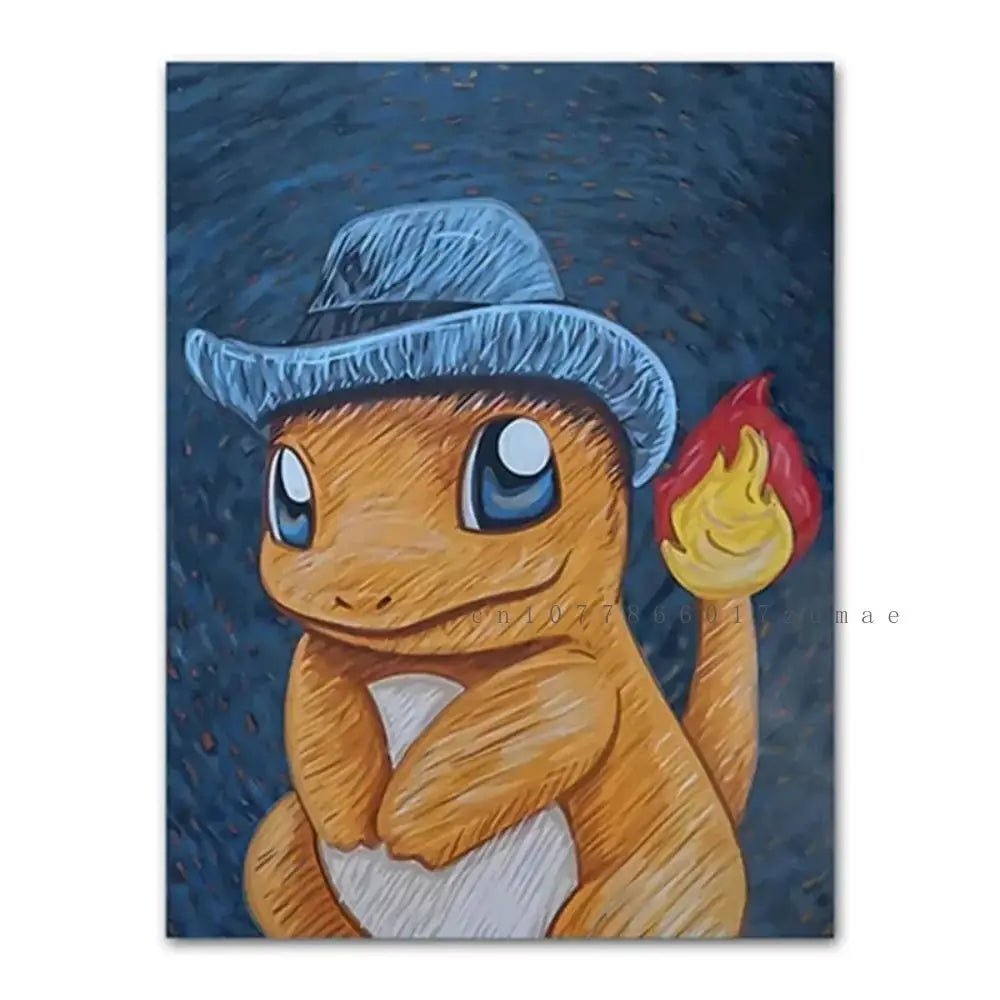 Pokmon Anime Character Pikachu Posters Van Gogh Museum Watercolor Canvas With HD Printed Wall art Pictures For Living Room Gifts - Kenner House Emporium