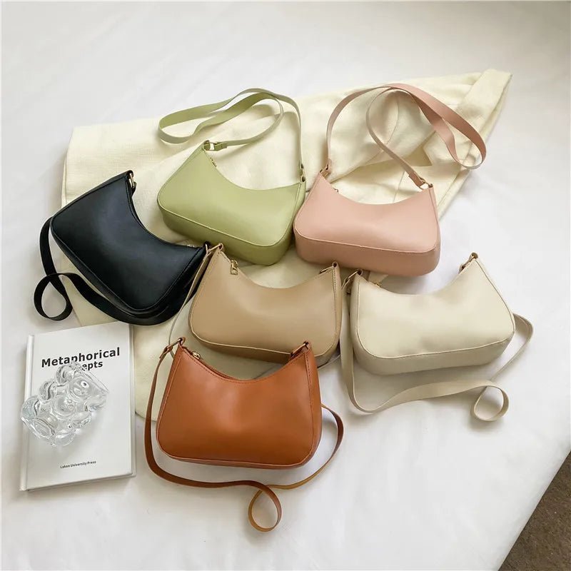 Fashionable and trendy solid - color handbag, simple and new small square bag, stylish and high - quality single - shoulder armpit bag - Kenner House Emporium