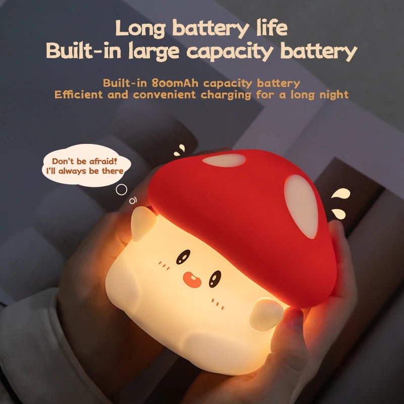 Mushroom Night Light LED Rechargeable USB Table Lamp Desk Room Decoration Baby Nursery Kids Birthday Gift Animal Pumpkin Lantern - Kenner House Emporium