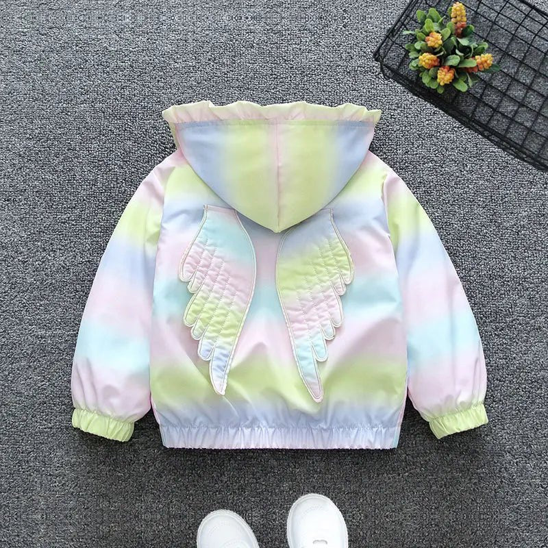 Spring Baby Girls Thin Jacket Korean Gradient Color Toddler Kids Jacket For Girls Coats Autumn Children Girls Hooded Trench Coat - Kenner House Emporium