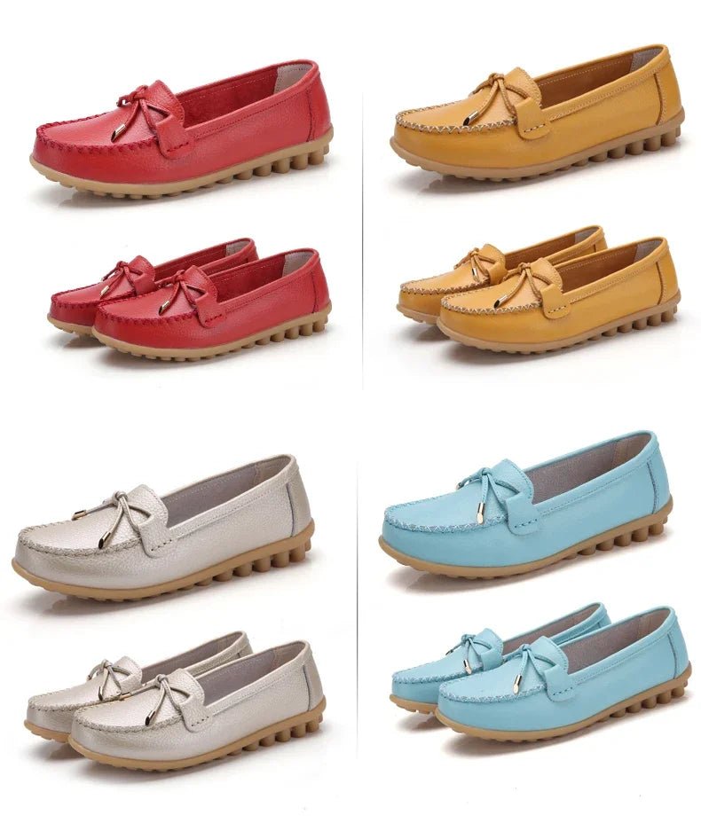 New Woman Flats Shoes Ballet Flat Sneakers Genuine Leather Spring Soft Moccasins Ladies Boat Ballerina Espadrilles Creepers - Kenner House Emporium