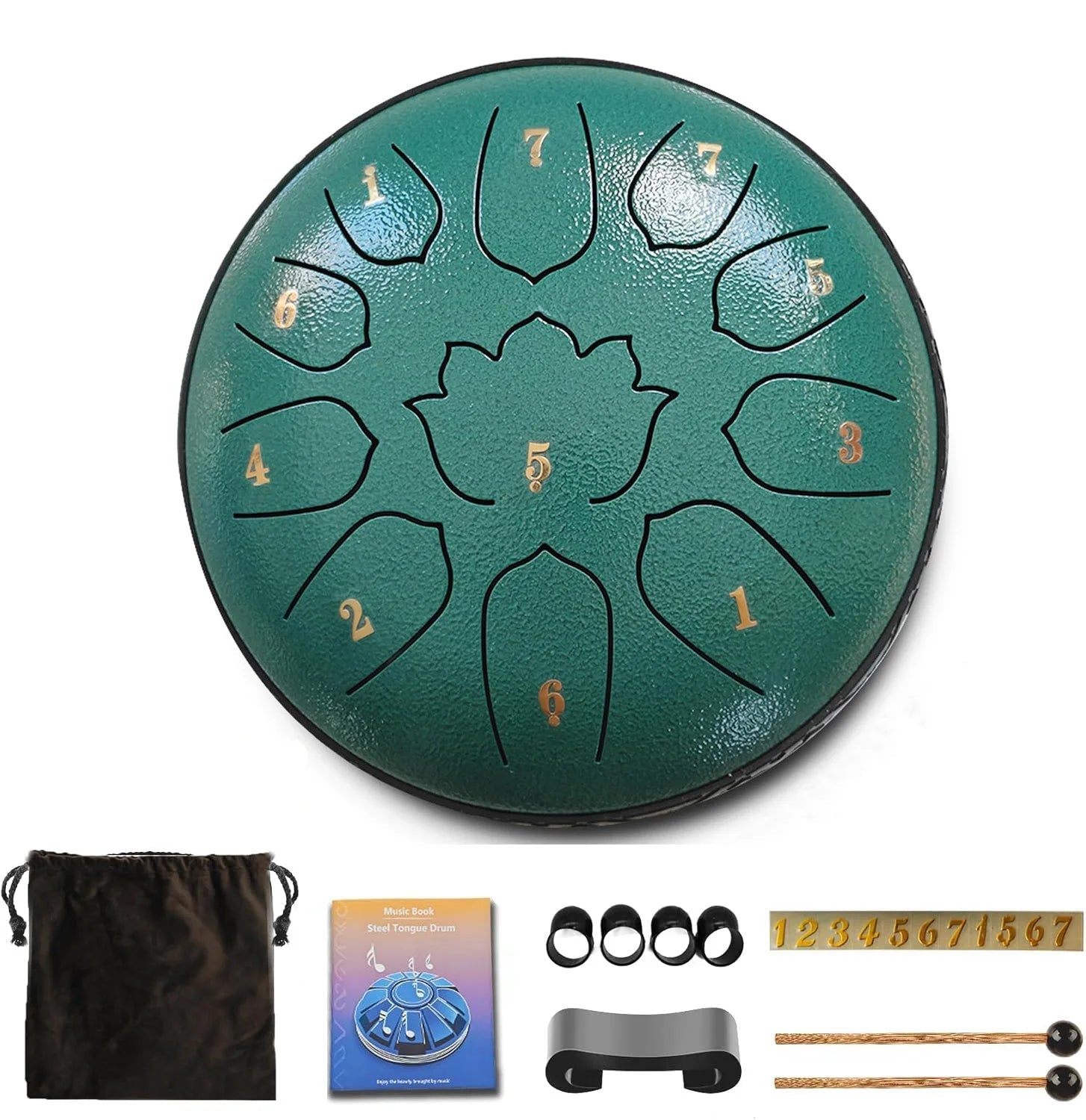 Steel Tongue Drum 6 Inch 11 Notes, Glucophone Ethereal Music Drum Percussion instrument for Yoga Meditation - Kenner House Emporium