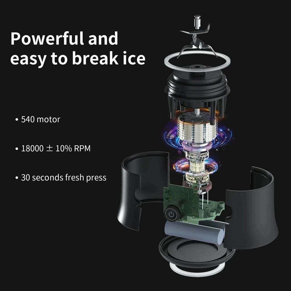Household Fruit Juicer Portable Electric Juicer Blender USB Rechargeable Fruit Mixer 600ML Fruit Juicer Multi - functional Blender - Kenner House Emporium