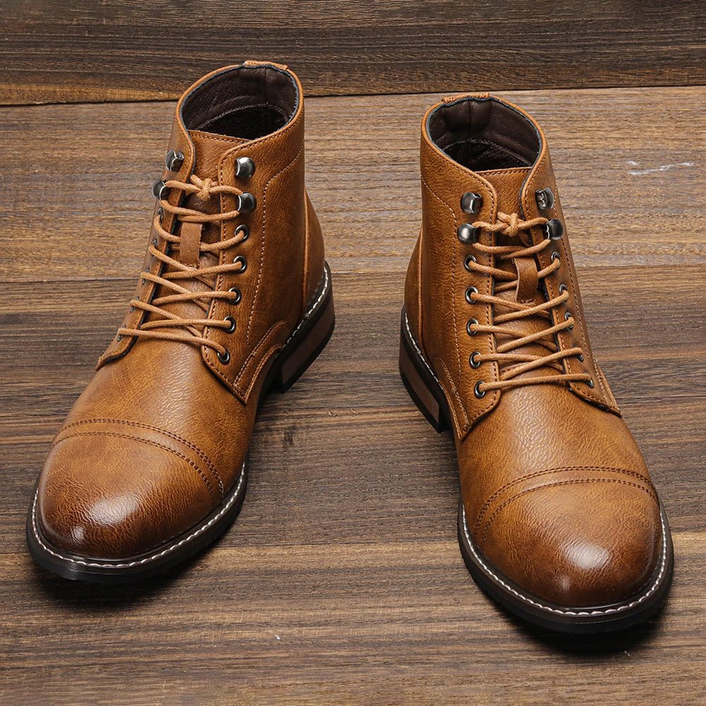 Comfortable Spring Leather Ankle Boots for Men 2025 fashion Men Boots - Kenner House Emporium