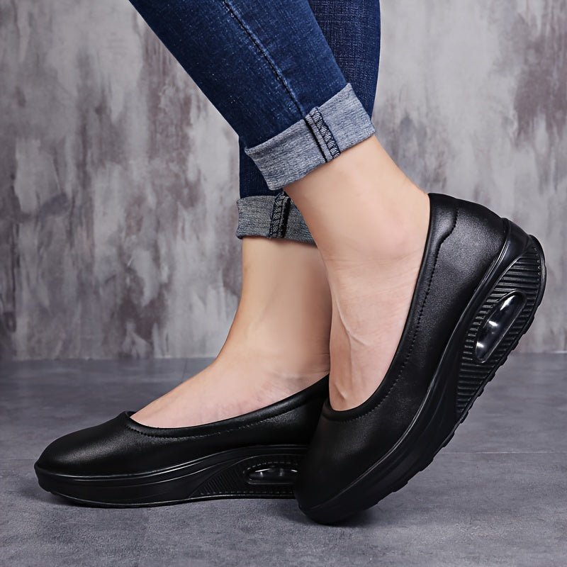 Women'S Nursing Shoes - Lightweight Cushioned Nurse Shoes with Arch Support, Non - Slip PU Synthetic Cover - All - Day Comfort for Hospital, Clinic, Office - Extended Sizes Available - Easy - Clean Black Work Footwear, Nurse Access - Kenner House Emporium
