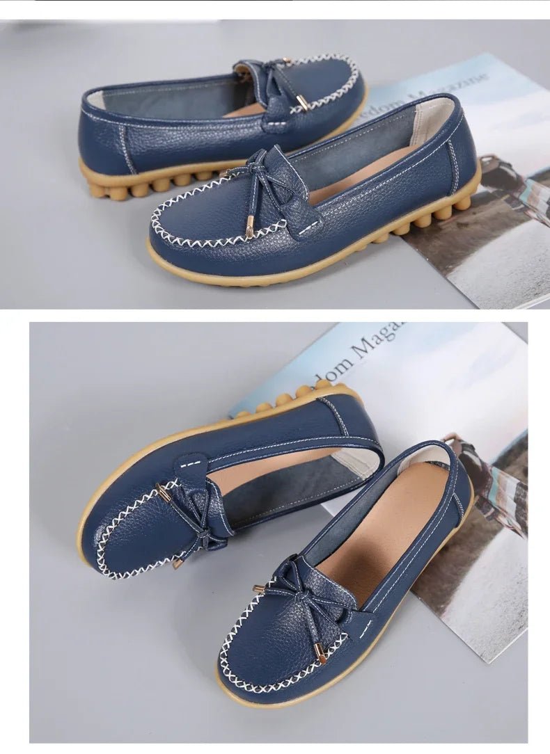 New Woman Flats Shoes Ballet Flat Sneakers Genuine Leather Spring Soft Moccasins Ladies Boat Ballerina Espadrilles Creepers - Kenner House Emporium
